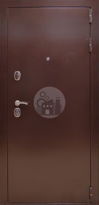 Входная металлическая дверь с порошковым покрытием и МДФ коричневого цвета-ДВ-1679